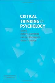 Cover of: Critical Thinking in Psychology by 