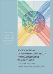 Cover of: Socioemotional development and health from adolescence to adulthood