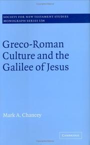 Cover of: Greco-Roman Culture and the Galilee of Jesus