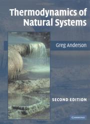 Thermodynamics of Natural Systems by G. M. Anderson