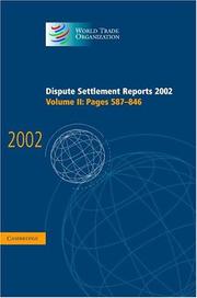 Cover of: Dispute Settlement Reports 2002 (World Trade Organization Dispute Settlement Reports) by World Trade Organization