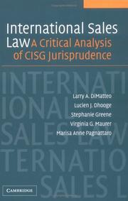 Cover of: International sales law: an analysis of CISG jurisprudence