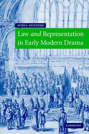 Cover of: Law and Representation in Early Modern Drama