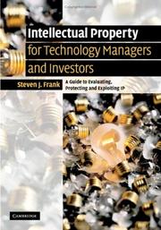 Cover of: Intellectual Property for Managers and Investors by Steven J. Frank