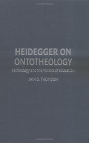 Cover of: Heidegger on Ontotheology by Iain Thomson