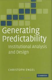 Cover of: Generating Predictability | Christoph Engel