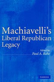Cover of: Machiavelli's liberal republican legacy