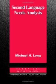 Cover of: Second language needs analysis by edited by Michael H. Long.