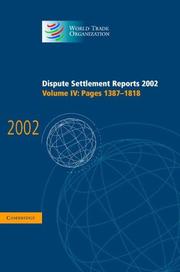 Cover of: Dispute Settlement Reports 2002 (World Trade Organization Dispute Settlement Reports)