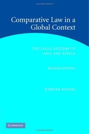 Cover of: Comparative law in a global context | Werner Menski