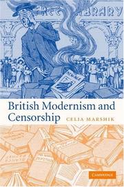 Cover of: British Modernism and Censorship