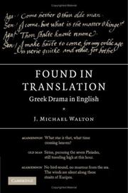 Cover of: Found in Translation: Greek Drama in English