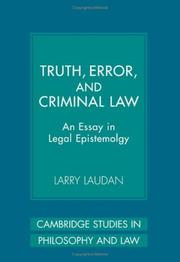 Cover of: Truth, error, and criminal law