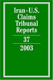 Cover of: Iran-U.S. Claims Tribunal Reports by Karen Lee