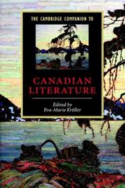 Cover of: The Cambridge companion to Canadian literature