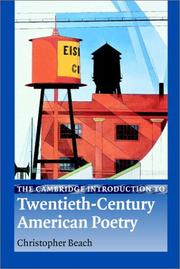 Cover of: The Cambridge introduction to twentieth-century American poetry by Christopher Beach