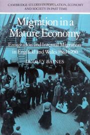 Cover of: Migration in a Mature Economy by Dudley Baines, Dudley Baines