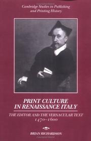 Print Culture in Renaissance Italy by Brian Richardson