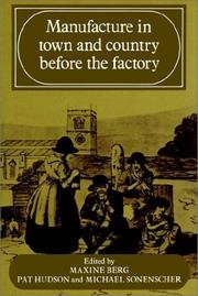 Cover of: Manufacture in Town and Country Before the Factory | 