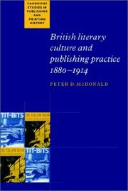 Cover of: British Literary Culture and Publishing Practice, 18801914 (Cambridge Studies in Publishing and Printing History)