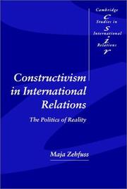 Cover of: Constructivism in International Relations: The Politics of Reality (Cambridge Studies in International Relations)