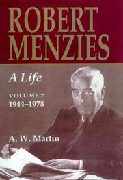 Cover of: Robert Menzies: A Life: Volume 2, 1944-1978 (Robert Menzies, a Life, 1944-1978)