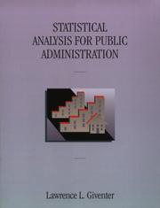 Cover of: Statistical analysis for public administration