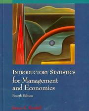 Cover of: Introductory statistics for management and economics by James L. Kenkel