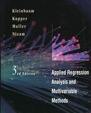 Cover of: Applied regression analysis and other multivariable methods.