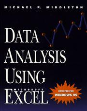 Cover of: Data analysis using Microsoft Excel by Michael R. Middleton, Michael R. Middleton