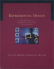 Cover of: Experimental Design with Applications in Management, Engineering and the Sciences