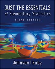 Book cover: Just the essentials of elementary statistics. | Robert Russell Johnson
