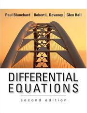 Cover of: Differential equations by Blanchard, Paul, Blanchard, Paul