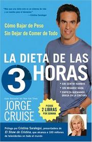 Cover of: La Dieta de 3 Horas by Jorge Cruise, Jorge Cruise