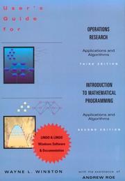 Cover of: User's Guide to Operations Research / Introduction to Mathematical Programming by Wayne Winston