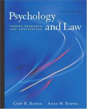 Cover of: Psychology and law by Curt R. Bartol