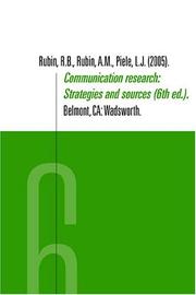 Cover of: Communication Research by Rebecca B. Rubin, Alan M. Rubin, Linda J. Piele