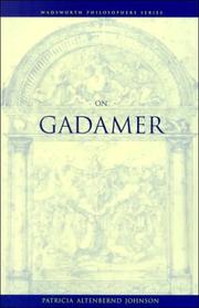 On Gadamer by Patricia Altenbernd Johnson