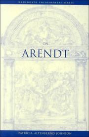 Cover of: On Arendt | Patricia Altenbernd Johnson