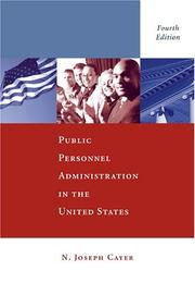 Cover of: Public personnel administration