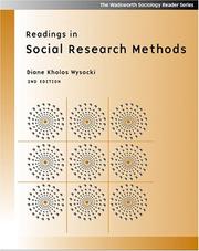 Cover of: Readings in social research methods by [edited by] Diane Kholos Wysocki.