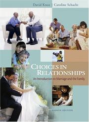 Front cover of Choices In Relationships by David Knox