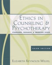 Cover of: Ethics in Counseling and Psychotherapy by Elizabeth Reynolds Welfel