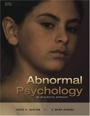Cover of: Abnormal Psychology: An Integrative Approach (with CD-ROM and InfoTrac®)
