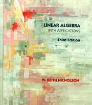 Cover of: Linear algebra with applications