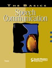 Cover of: The Basics: Speech Communication: Speech Communication (Communication-English Series)