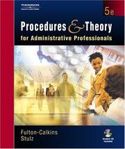 Cover of: Procedures & theory for administrative professionals by Patsy Fulton-Calkins