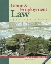 Cover of: Labor and employment law, text and cases