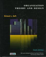 Cover of: Organizational Theory and Design