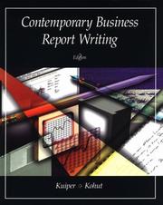Cover of: Contemporary business report writing